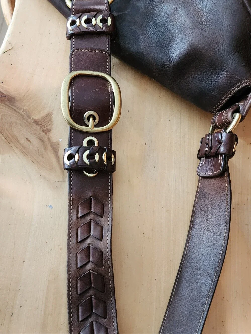 Coach Brown Signature Canvas Messenger with Dark Leather Trim